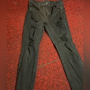 Black, high-rise jeggings